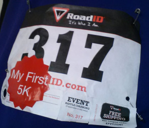 my first 5k, race bib, medals for runners