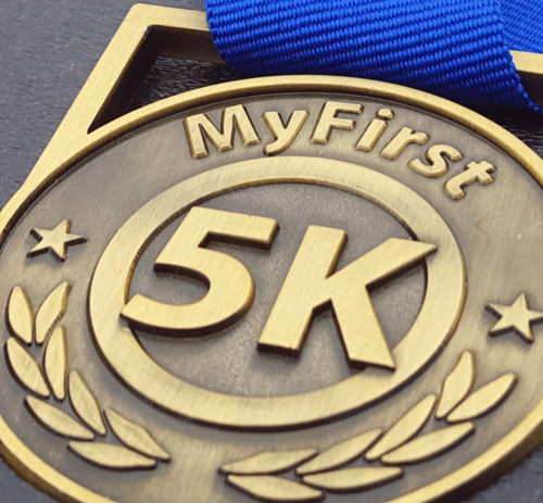 first 5K running medal, runners medal