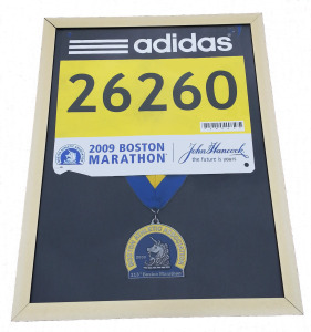 Boston Marathon finishers medal, display frame