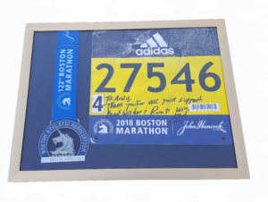 2018 Boston Marathon Finishers medal display frame