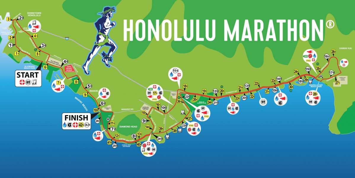 Honolulu Marathon Course Map, Hawaii Marathon